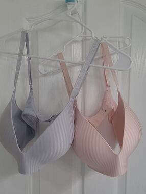 Victoria's Secret Full Coverage Wireless Bras Striped Comfort Bras Both 38C